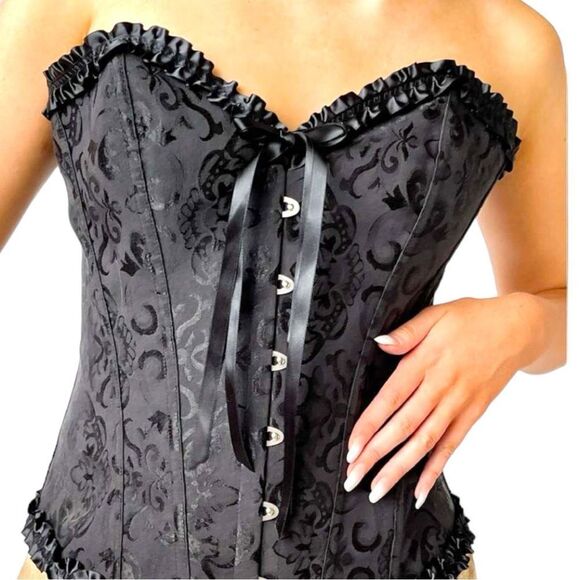 Black corset with lace up front and back. New - Picture 4 of 12